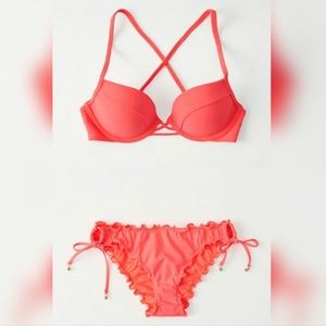 Abercrombie and Fitch Coral Swim Set Size 32B/XS